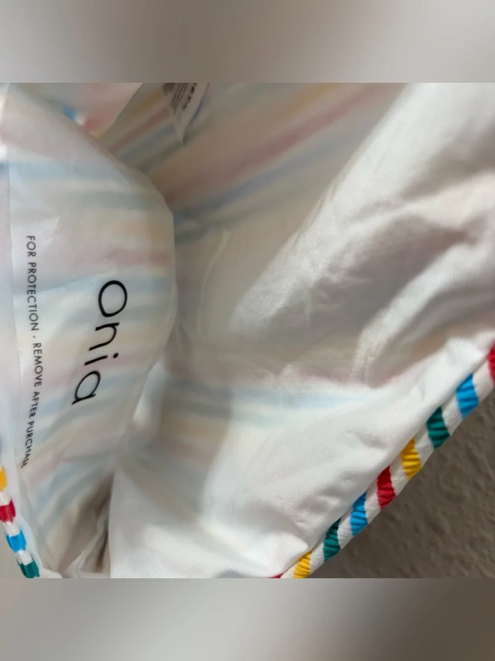 Onia Lilly Multi Color Seersucker Stripe Bikini Bottoms Size XL NWT